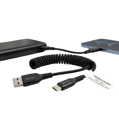 YESIDO CA205C USB to Type-C Spring Charging Data Cable