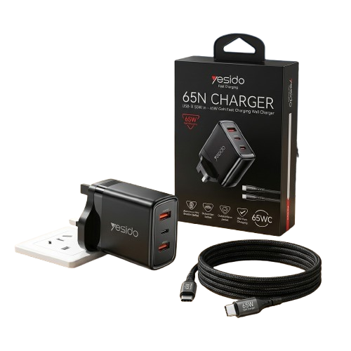 Yesido YC98C – 65W GaN Fast Charging Wall Charger (With Cable)