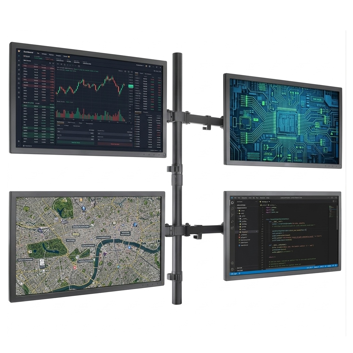 Quad Monitor Desk Stand Mount