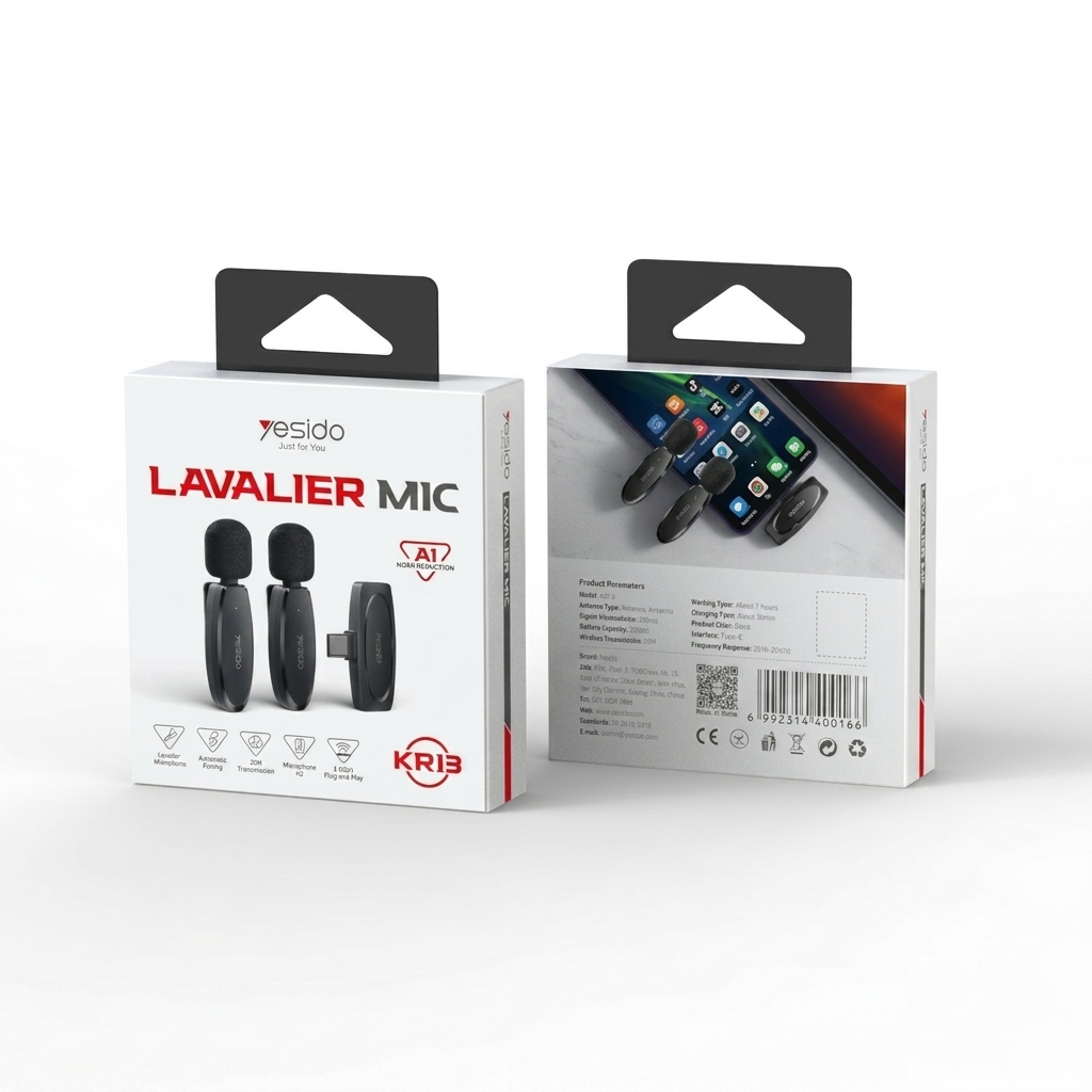 Yesido KR13 Dual Wireless Lavalier Microphone