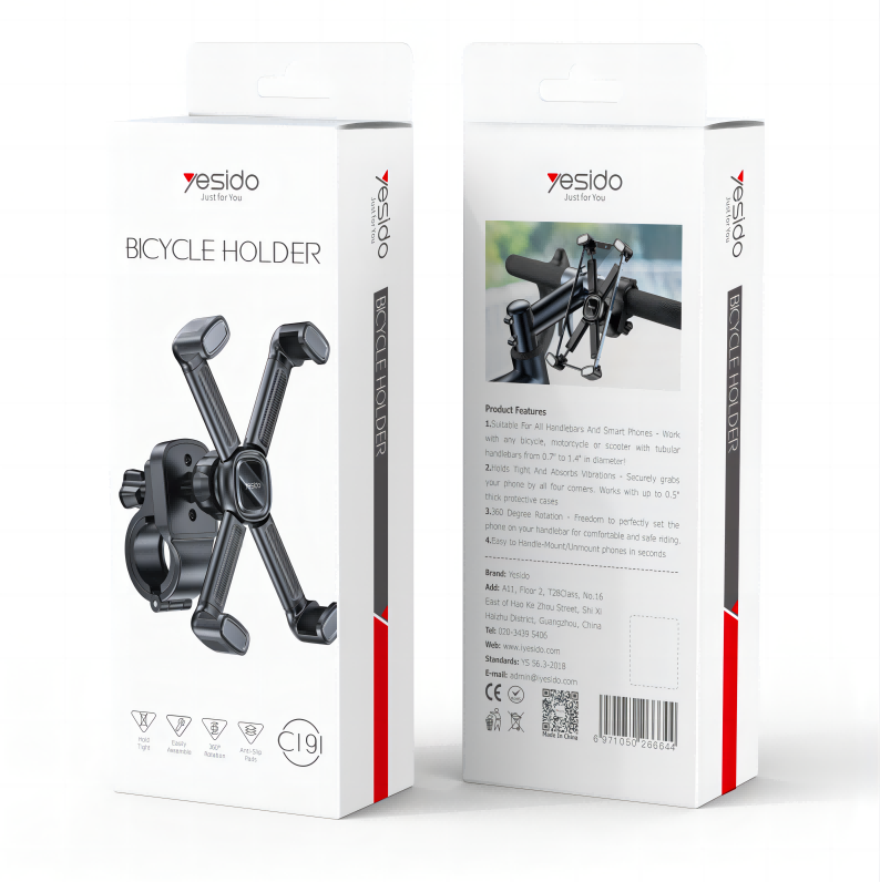 Yesido C191 4-axis Support Bicycle Handle Phone Holder