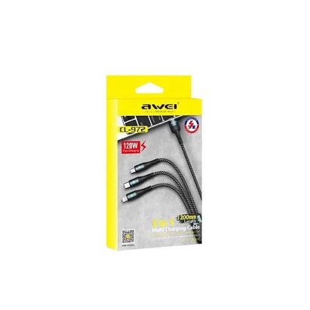 AWEI CL-972 120W 3-in-1 Fast Charging Cable