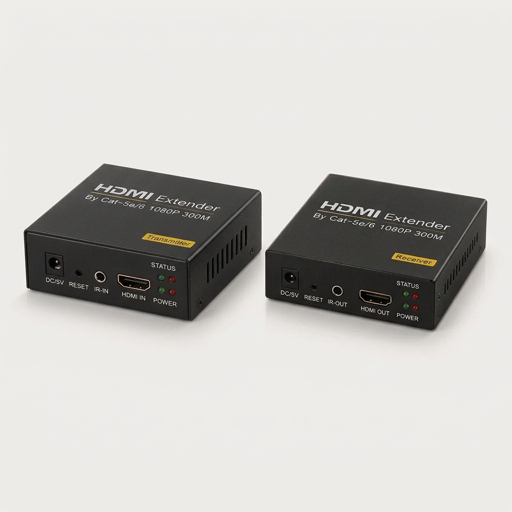 FJGEAR 300M Wired HDMI Transmitter Receiver Extender over Lan
