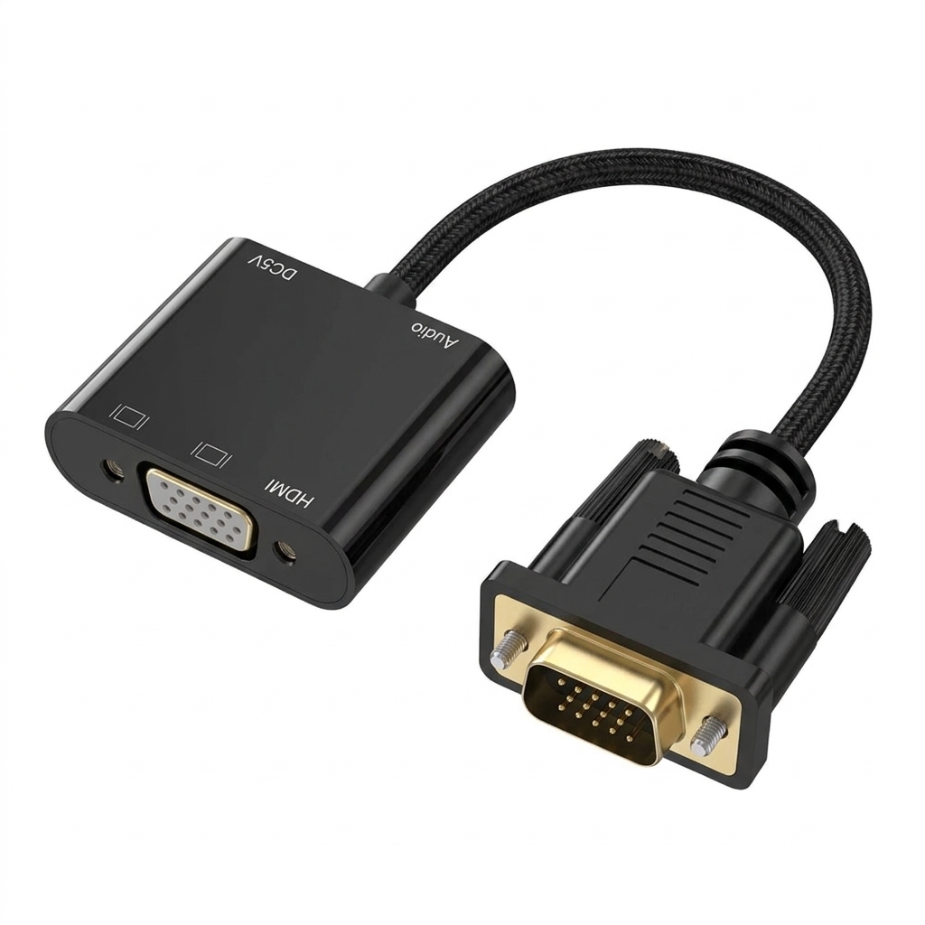VGA to HDMI + VGA Converter