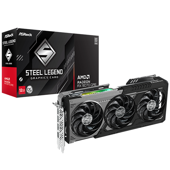 ASRock AMD Radeon RX 9070 GRE Steel Legend Dark 12GB OC